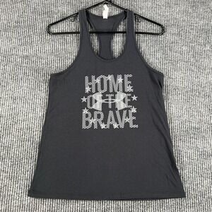 Under Armour Womens Tank Top Shirt Small Black Heat Gear Home of the Brave